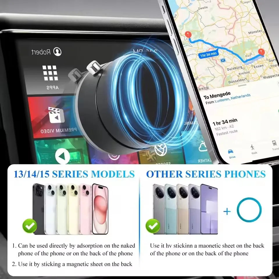 Vacuum Suction Cup Magnetic Phone Holder Multifunctional Folding Lazy Phone Holder 3 Colors Universal Car Interior Accessories