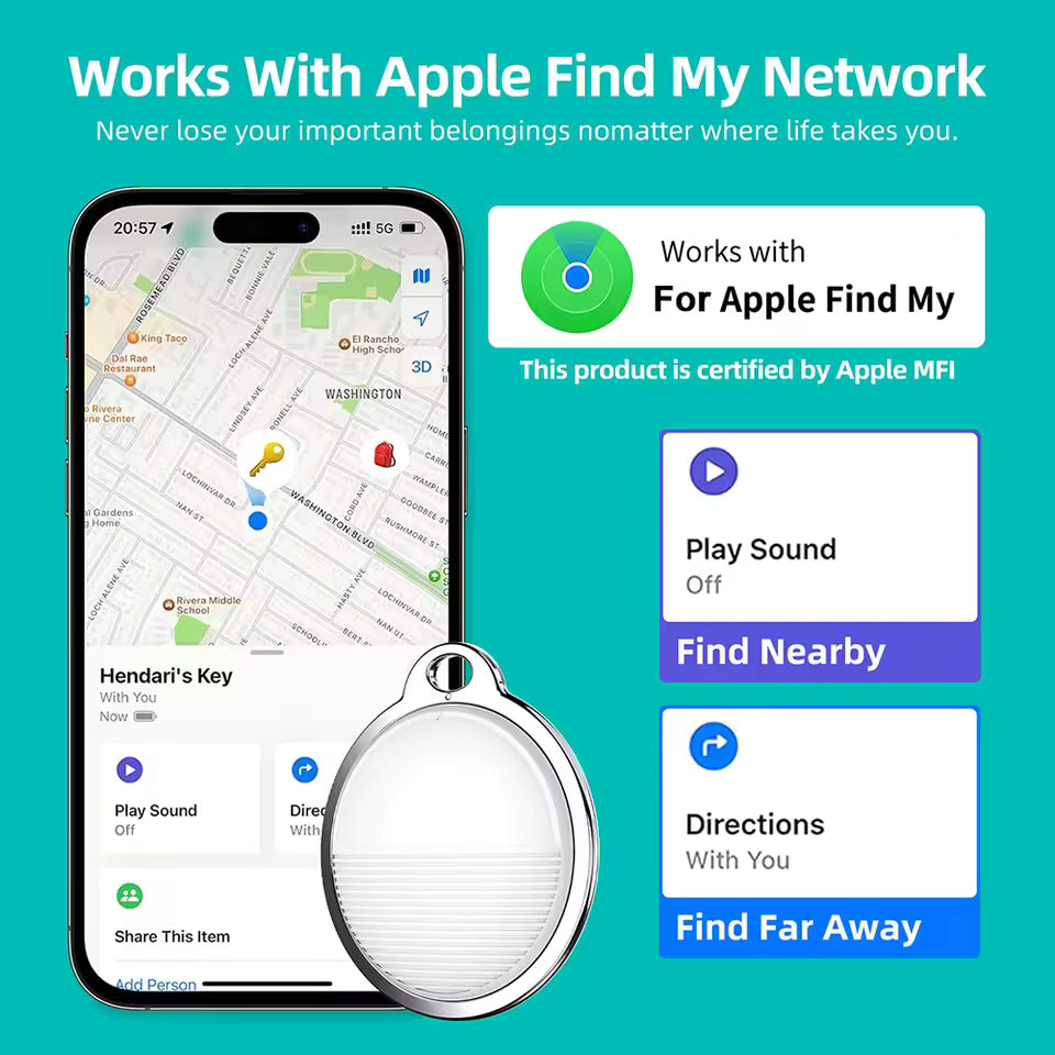 Wireless Mini GPS Tracker Anti-lost Alarm Key Child Wallet Finder GPS Locator Smart Tag For Apple iOS System Find My APP air tag