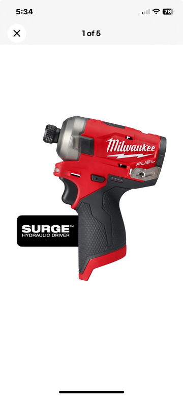 Milwaukee 2551-20 M12 FUEL™ SURGE™ 1/4" Hex Hydraulic Driver (Bare Tool)