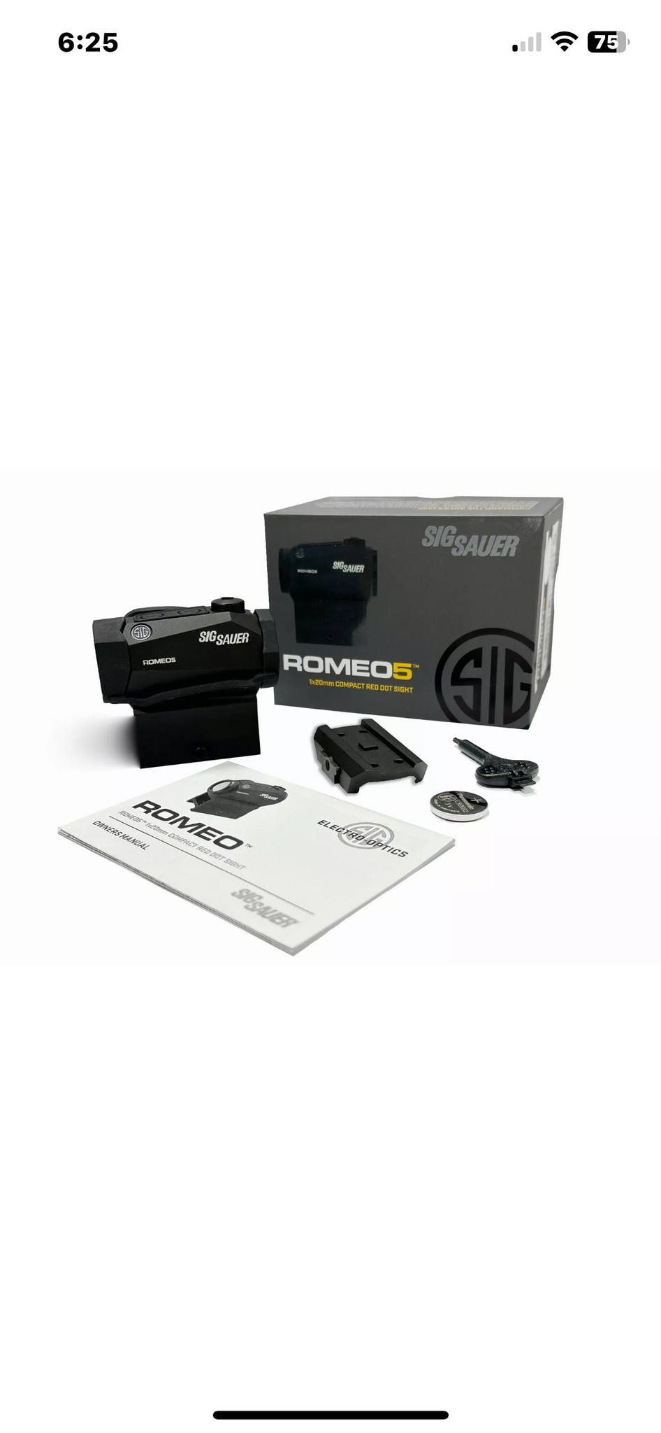 SIG SAUER ROMEO5 1x20mm Red 2 MOA Dot Sight - Black