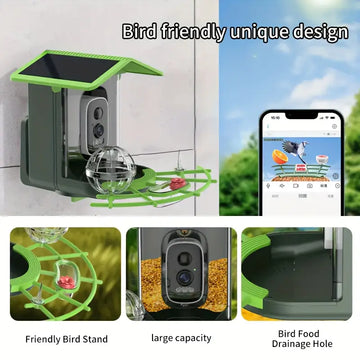 Smart Bird Feeder with Camera, AI Bird Recognition, 4K Camera