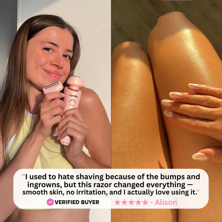 Livora™ SmoothGlide Electric Shaver – Waterproof Hair Removal Electric Razor