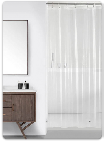 PEVA Shower Curtain Waterproof Plastic Clear Bath Curtains Transparent/Colorful Bathroom Curtains Mildew Home Luxury with Hooks